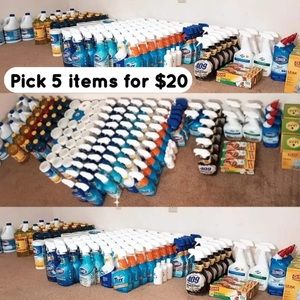 PICK 5 for $20 … Cleaning products for sale!!!
